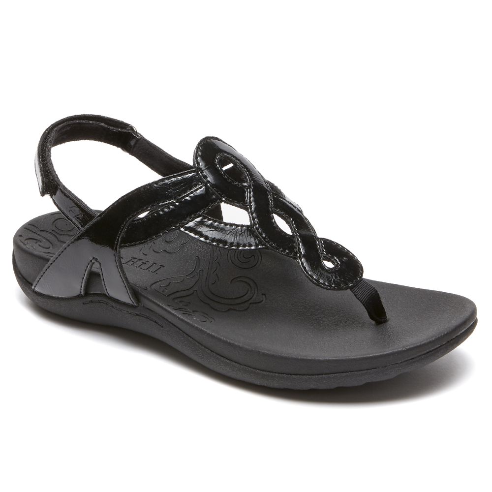 Rockport Women's Ramona Sandals - Black - USA (6580QOHIF)